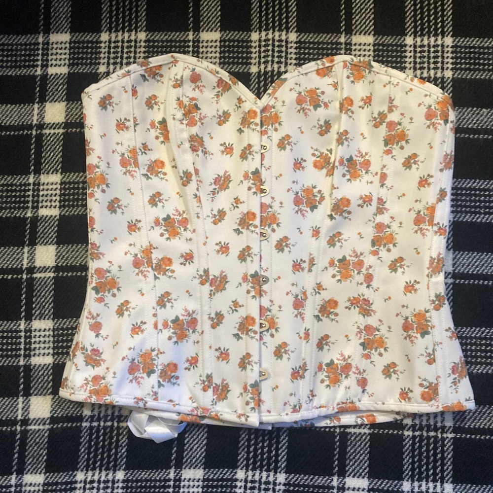 Floral overbust corset
